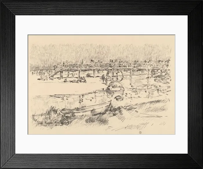 Framed Print : Bathing Beach, Bass Rocks, c. 1918. Creator: Frederick Childe Hassam Framed Print : Bathing Beach, Bass Rocks, c. 1918. Creator: Frederick Childe Hassam