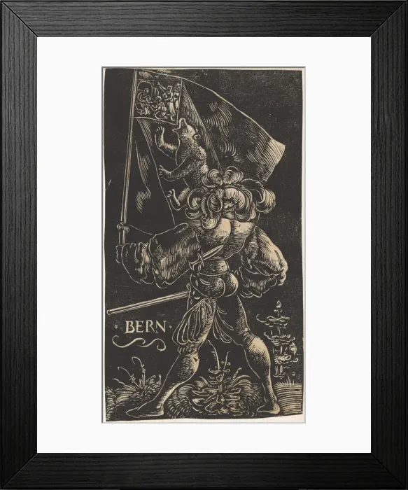 Framed Print : Standard Bearer for the Canton of Bern, 1521. Creator: Urs Graf Framed Print : Standard Bearer for the Canton of Bern, 1521. Creator: Urs Graf