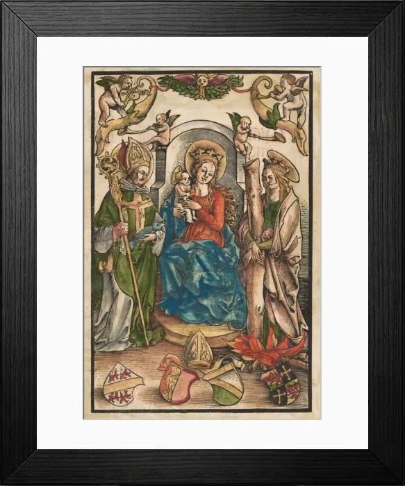Framed Print : The Madonna with Saint Ulrich and Saint Afra [recto], c. 1511. Creator: Urs Graf