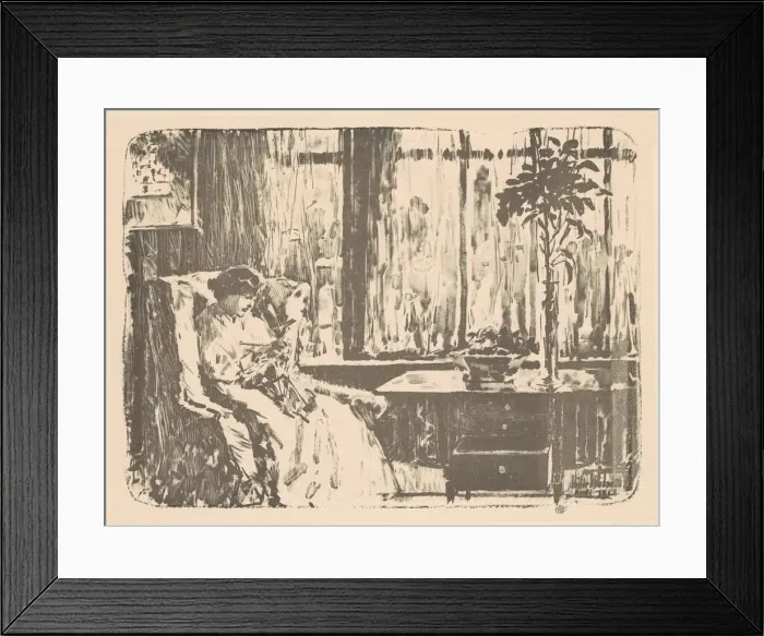 Framed Print : The Broad Curtain, 1918. Creator: Frederick Childe Hassam Framed Print : The Broad Curtain, 1918. Creator: Frederick Childe Hassam
