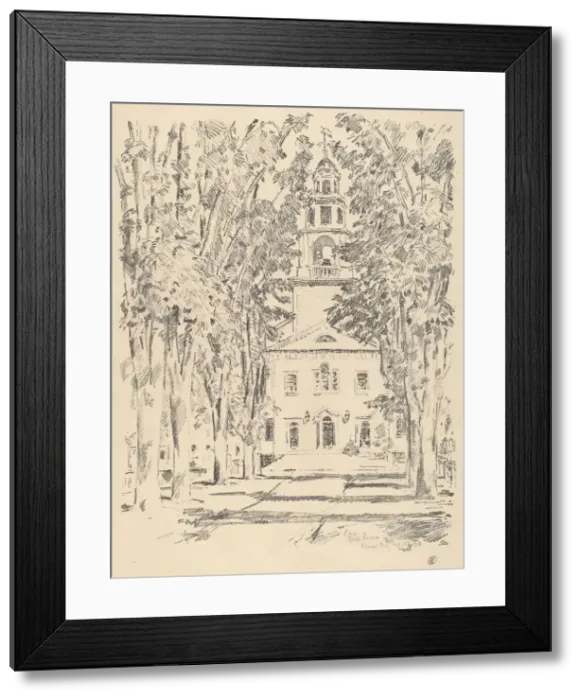 Framed Print : Colonial Church, Gloucester, 1918. Creator: Frederick Childe Hassam Framed Print : Colonial Church, Gloucester, 1918. Creator: Frederick Childe Hassam