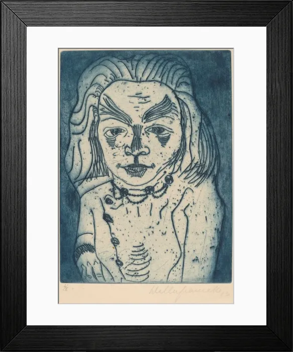 Framed Print : Woman with a Necklace, 1923. Creator: Walter Gramatté Framed Print : Woman with a Necklace, 1923. Creator: Walter Gramatté