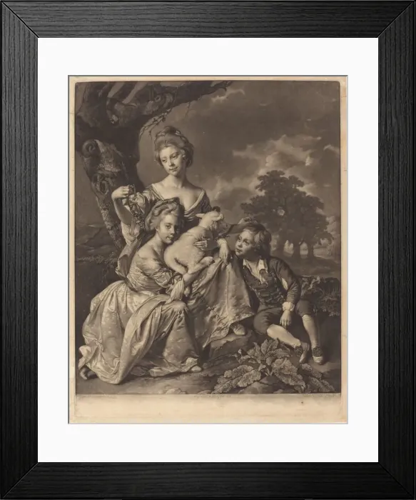 Framed Print : The Wright Family (The Bradshaw Children), 1769. Creator: Valentine Green Framed Print : The Wright Family (The Bradshaw Children), 1769. Creator: Valentine Green