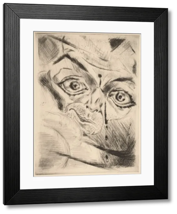 Framed Print : Peter with a Gunshot Wound in His Forehead, 1918. Creator: Walter Gramatté Framed Print : Peter with a Gunshot Wound in His Forehead, 1918. Creator: Walter Gramatté