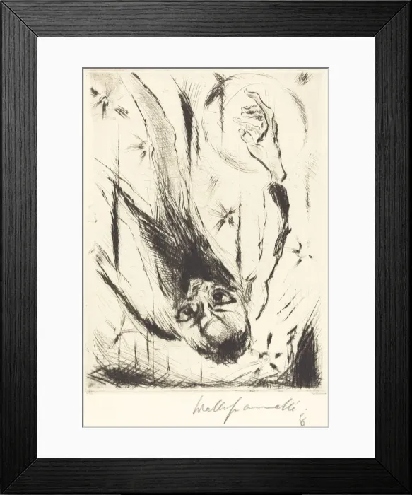 Framed Print : The Fall into Infinity, 1918. Creator: Walter Gramatté Framed Print : The Fall into Infinity, 1918. Creator: Walter Gramatté