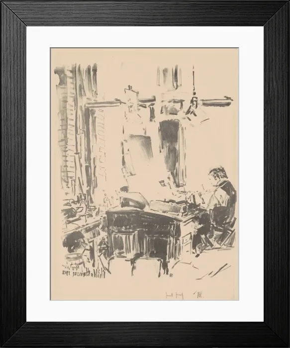 Framed Print : The Lithographer, 1918. Creator: Frederick Childe Hassam Framed Print : The Lithographer, 1918. Creator: Frederick Childe Hassam