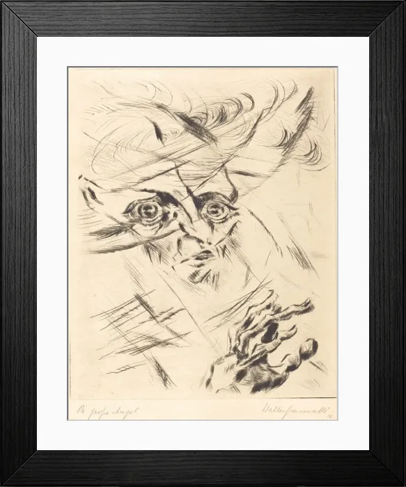 Framed Print : Die Grosse Angst (The Great Anxiety), 1918. Creator: Walter Gramatté Framed Print : Die Grosse Angst (The Great Anxiety), 1918. Creator: Walter Gramatté