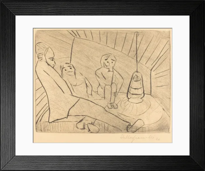 Framed Print : Three People in an Atelier, 1920. Creator: Walter Gramatté Framed Print : Three People in an Atelier, 1920. Creator: Walter Gramatté