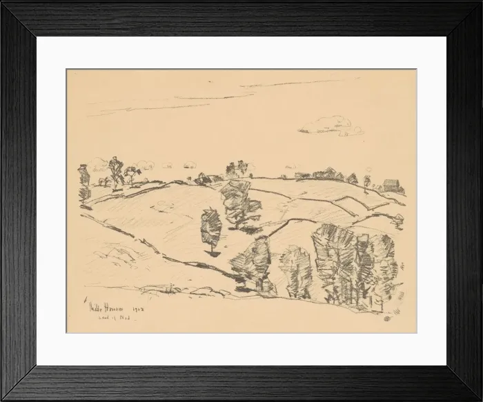 Framed Print : Stone Fences, Land of Nod, 1918. Creator: Frederick Childe Hassam Framed Print : Stone Fences, Land of Nod, 1918. Creator: Frederick Childe Hassam