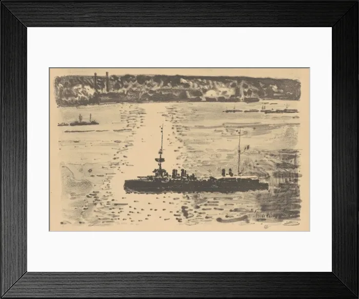 Framed Print : The French Cruiser, 1918. Creator: Frederick Childe Hassam Framed Print : The French Cruiser, 1918. Creator: Frederick Childe Hassam