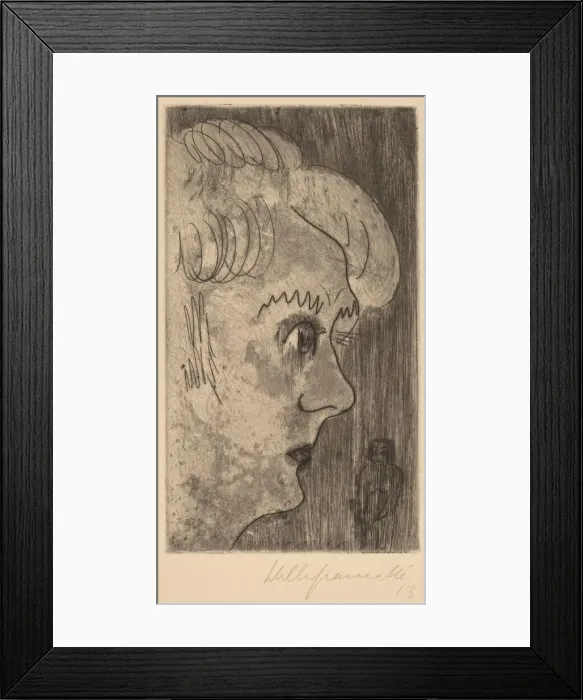 Framed Print : Head in Profile, 1923. Creator: Walter Gramatté Framed Print : Head in Profile, 1923. Creator: Walter Gramatté