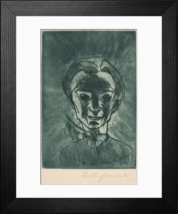 Framed Print : Smiling Head, Self-portrait (Lachelnder Kopf, Selbstportrat), 1923 Framed Print : Smiling Head, Self-portrait (Lachelnder Kopf, Selbstportrat), 1923
