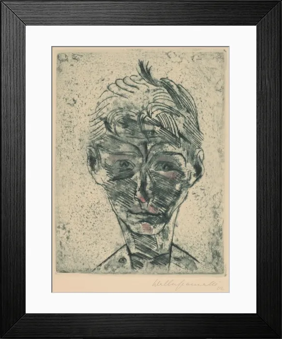 Framed Print : Bust of a Young Man, Self-portrait (Knabenkopf, Selbstportrat), 1922 / 1923 Framed Print : Bust of a Young Man, Self-portrait (Knabenkopf, Selbstportrat), 1922 / 1923