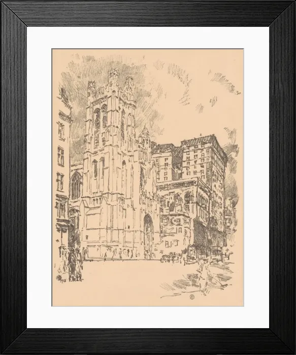 Framed Print : St. Thomas, New York, 1918. Creator: Frederick Childe Hassam Framed Print : St. Thomas, New York, 1918. Creator: Frederick Childe Hassam