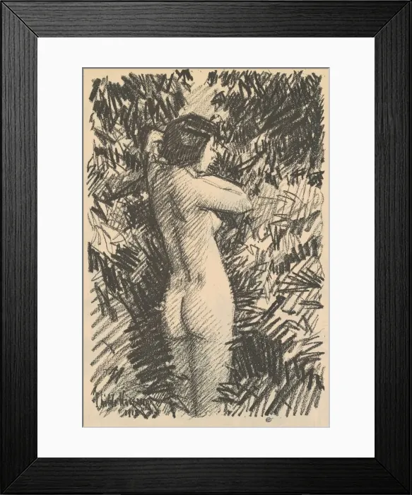 Framed Print : Nude [recto], 1918. Creator: Frederick Childe Hassam