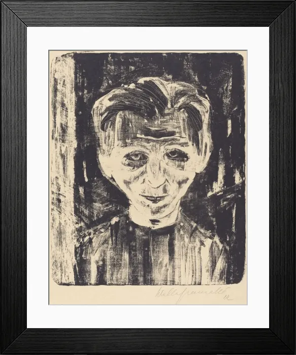 Framed Print : Self-Portrait, 1922. Creator: Walter Gramatté Framed Print : Self-Portrait, 1922. Creator: Walter Gramatté