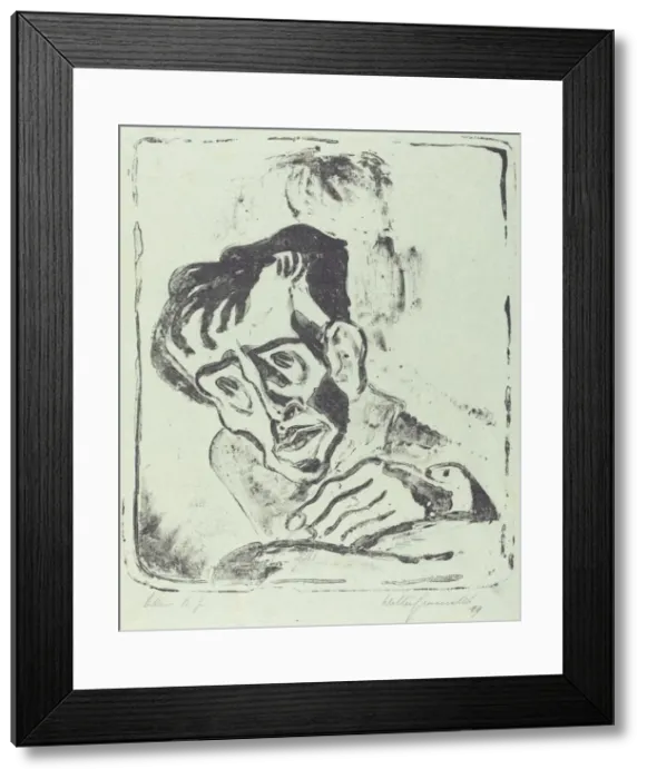 Framed Print : Bildnis Dr. Gr. 1919. Creator: Walter Gramatté Framed Print : Bildnis Dr. Gr. 1919. Creator: Walter Gramatté