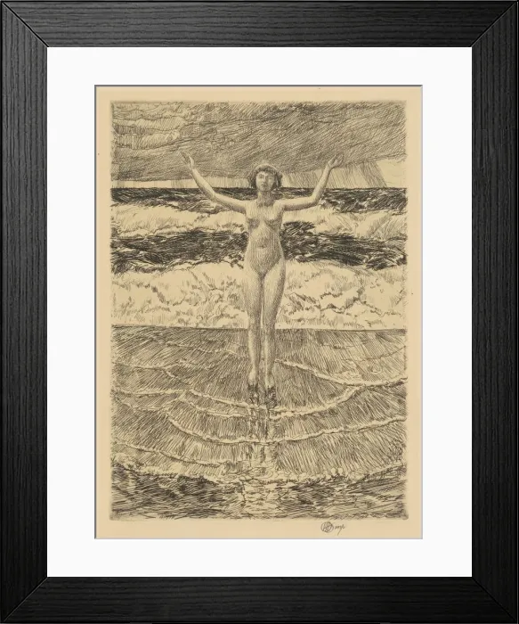 Framed Print : Rain Drops and Surf, 1921. Creator: Frederick Childe Hassam Framed Print : Rain Drops and Surf, 1921. Creator: Frederick Childe Hassam