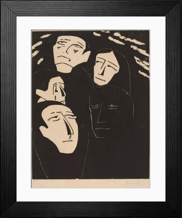 Framed Print : Eavesdropping, 1919-1920. Creator: Walter Gramatté Framed Print : Eavesdropping, 1919-1920. Creator: Walter Gramatté