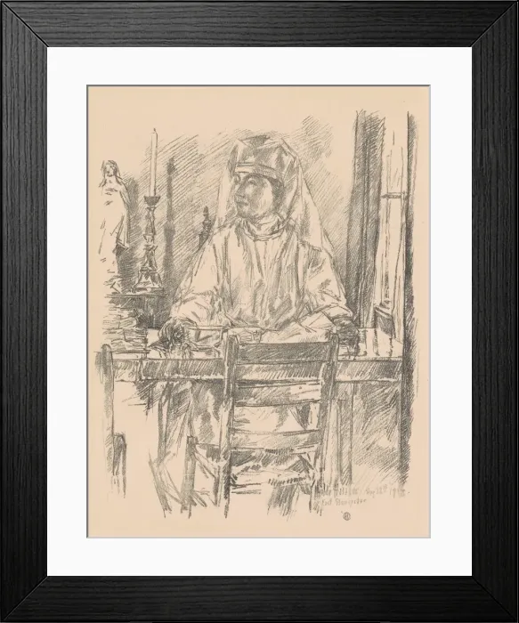 Framed Print : Red Cross Nurse, 1918. Creator: Frederick Childe Hassam Framed Print : Red Cross Nurse, 1918. Creator: Frederick Childe Hassam