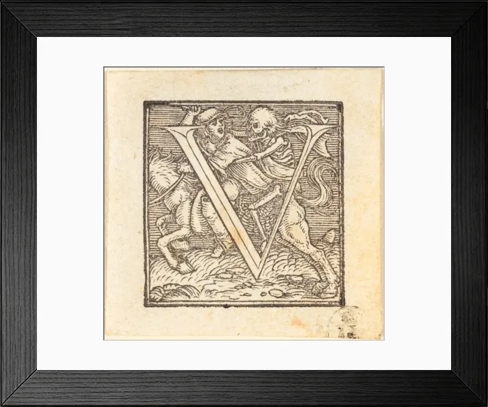 Framed Print : Letter V. Creator: Hans Holbein the Younger Framed Print : Letter V. Creator: Hans Holbein the Younger