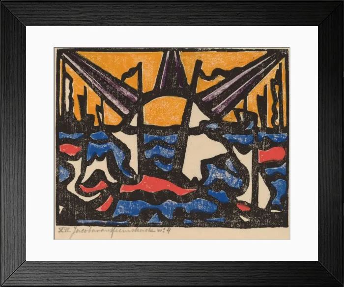 Framed Print : Landscape with a Sun, c. 1915. Creator: Jacoba van Heemskerck van Beest Framed Print : Landscape with a Sun, c. 1915. Creator: Jacoba van Heemskerck van Beest