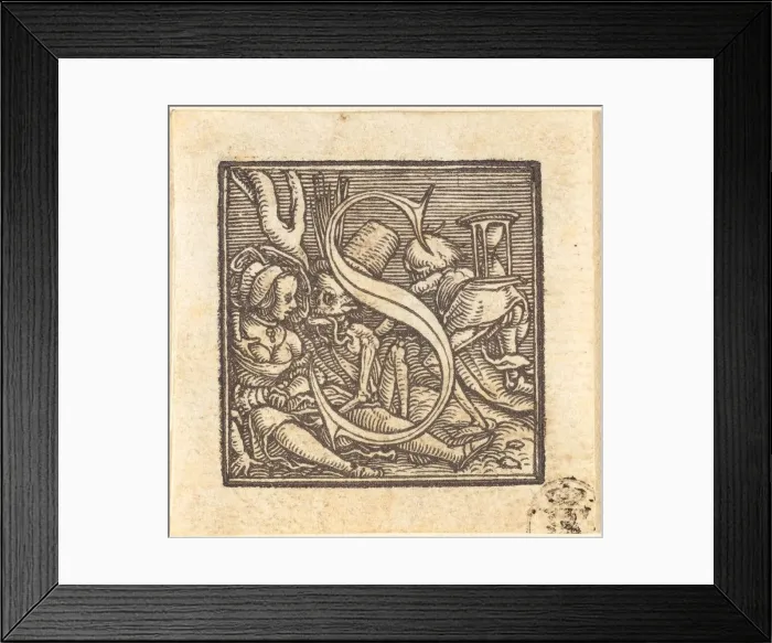 Framed Print : Letter S. Creator: Hans Holbein the Younger Framed Print : Letter S. Creator: Hans Holbein the Younger