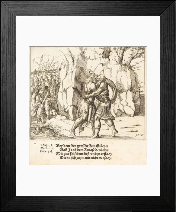 Framed Print : Joab Betrays Abner, 1547. Creator: Augustin Hirschvogel Framed Print : Joab Betrays Abner, 1547. Creator: Augustin Hirschvogel
