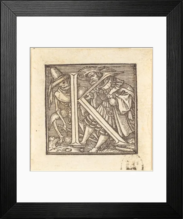 Framed Print : Letter K. Creator: Hans Holbein the Younger Framed Print : Letter K. Creator: Hans Holbein the Younger