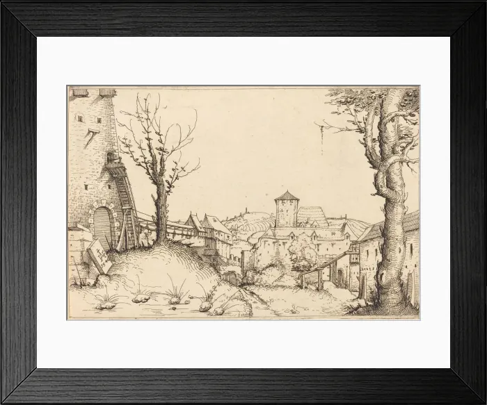 Framed Print : Courtyard of a Castle, 1546. Creator: Augustin Hirschvogel Framed Print : Courtyard of a Castle, 1546. Creator: Augustin Hirschvogel
