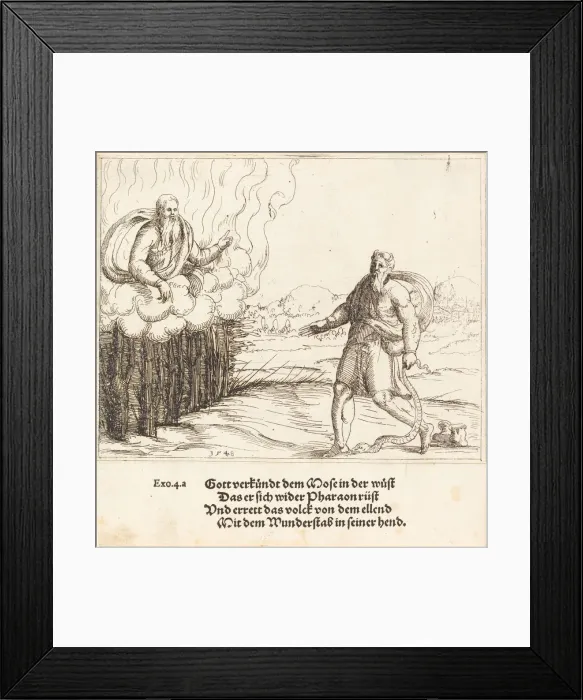 Framed Print : Moses and the Serpent, 1548. Creator: Augustin Hirschvogel Framed Print : Moses and the Serpent, 1548. Creator: Augustin Hirschvogel