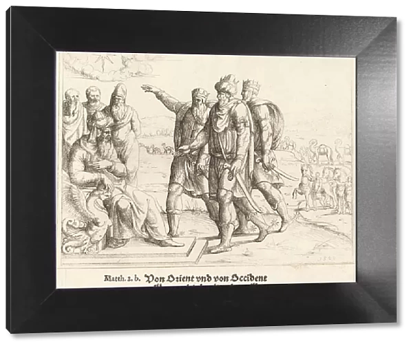 The Three Kings Tell Herod of Christs Birth, 1549. Creator: Augustin Hirschvogel