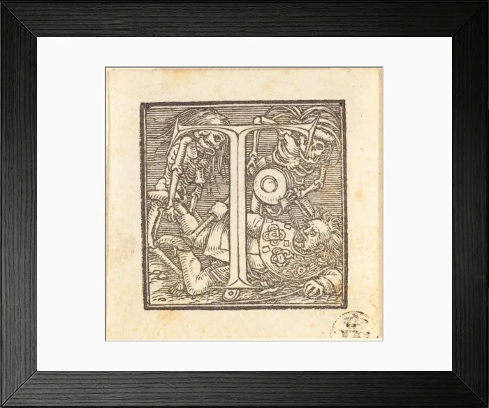 Framed Print : Letter T. Creator: Hans Holbein the Younger Framed Print : Letter T. Creator: Hans Holbein the Younger