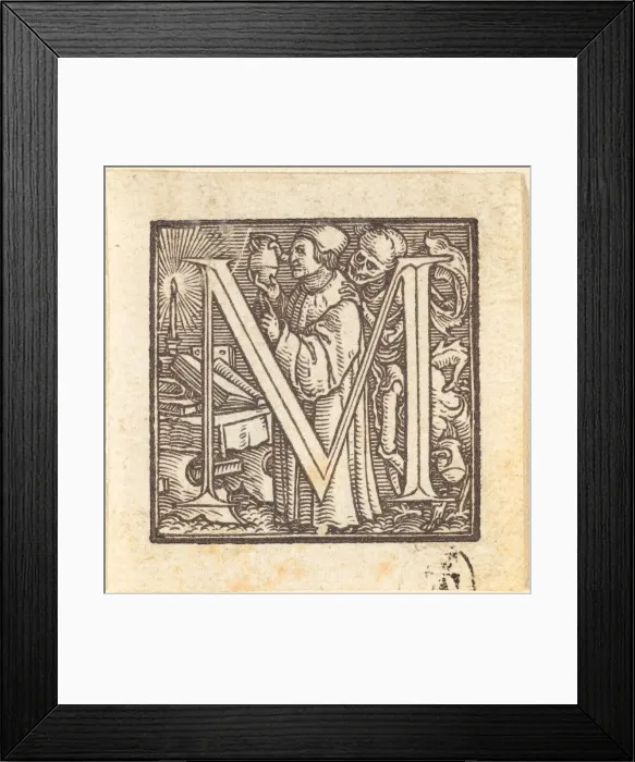 Framed Print : Letter M. Creator: Hans Holbein the Younger Framed Print : Letter M. Creator: Hans Holbein the Younger