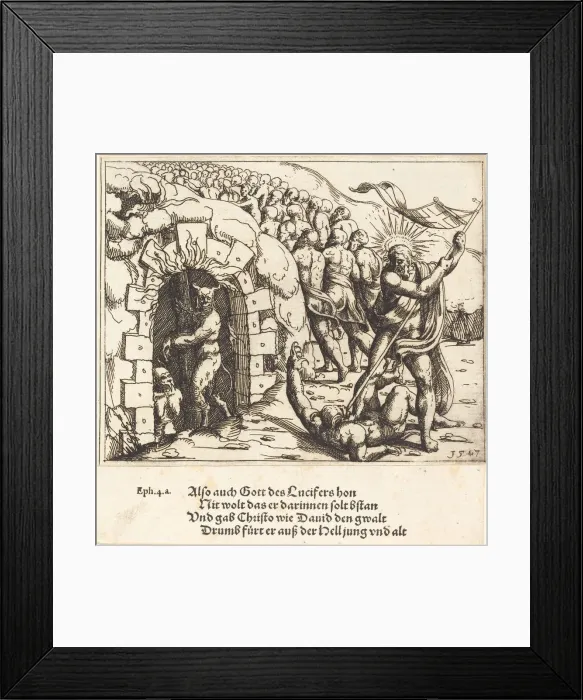Framed Print : The Harrowing of Hell, 1547. Creator: Augustin Hirschvogel Framed Print : The Harrowing of Hell, 1547. Creator: Augustin Hirschvogel