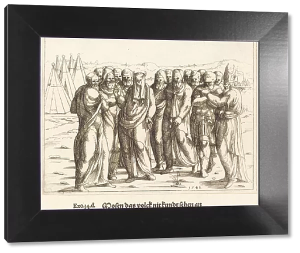 Moses Speaks to the Children of Israel, 1548. Creator: Augustin Hirschvogel