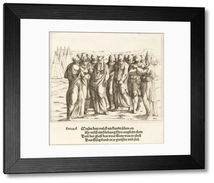 Framed Print : Moses Speaks to the Children of Israel, 1548. Creator: Augustin Hirschvogel Framed Print : Moses Speaks to the Children of Israel, 1548. Creator: Augustin Hirschvogel