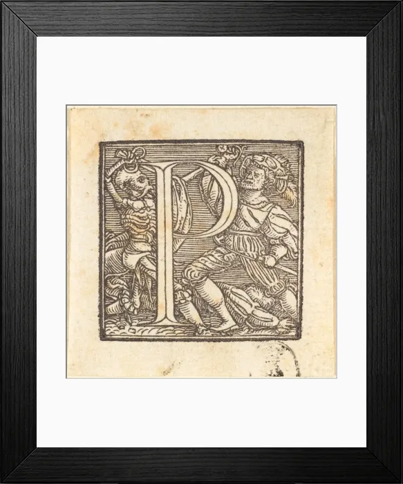 Framed Print : Letter P. Creator: Hans Holbein the Younger Framed Print : Letter P. Creator: Hans Holbein the Younger