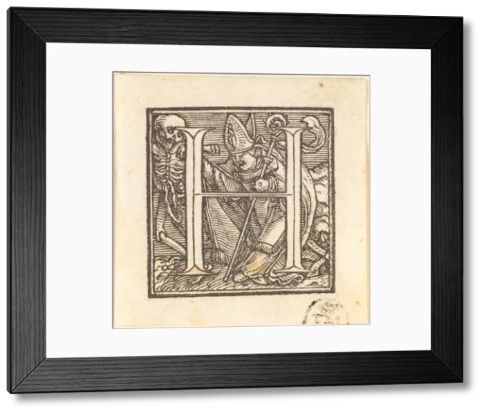 Framed Print : Letter H. Creator: Hans Holbein the Younger Framed Print : Letter H. Creator: Hans Holbein the Younger