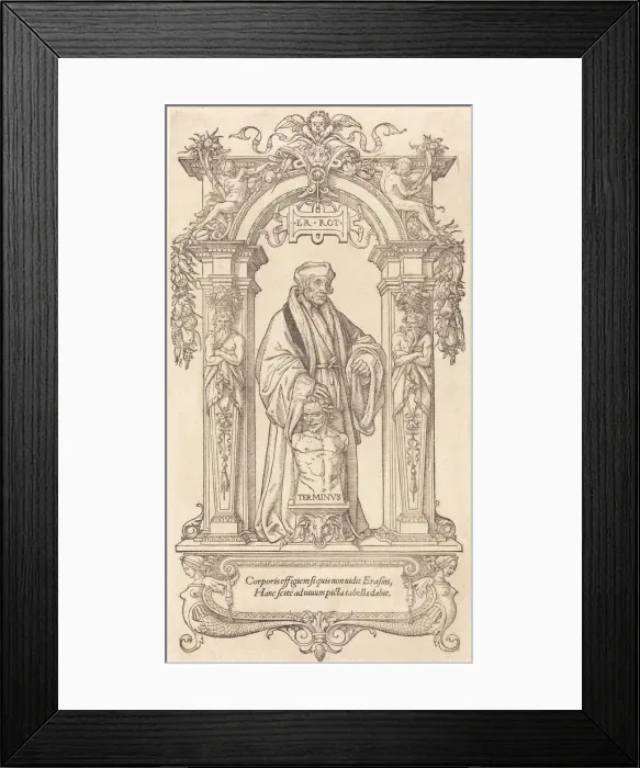 Framed Print : Erasmus of Rotterdam, c. 1538. Creator: Hans Holbein the Younger Framed Print : Erasmus of Rotterdam, c. 1538. Creator: Hans Holbein the Younger