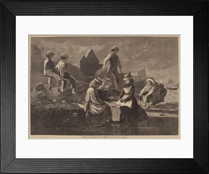 Framed Print : Seesaw - Gloucester, Massachusetts, published 1874. Creator: Winslow Homer Framed Print : Seesaw - Gloucester, Massachusetts, published 1874. Creator: Winslow Homer