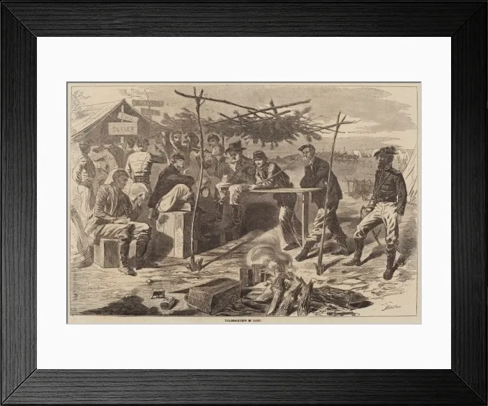 Framed Print : Thanksgiving in Camp, published 1862. Creator: Winslow Homer Framed Print : Thanksgiving in Camp, published 1862. Creator: Winslow Homer
