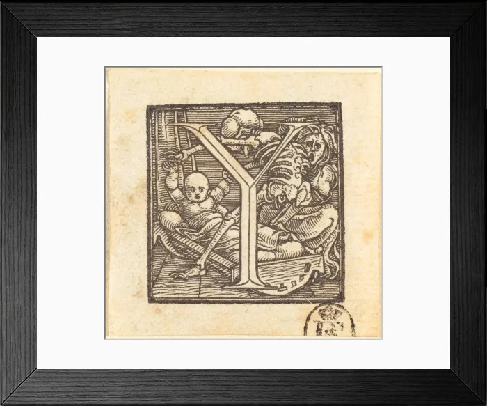 Framed Print : Letter Y. Creator: Hans Holbein the Younger Framed Print : Letter Y. Creator: Hans Holbein the Younger
