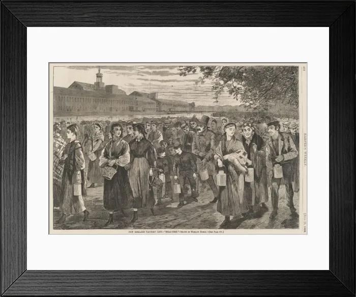 Framed Print : New England Factory Life - Bell-Time, published 1868. Creator: Winslow Homer Framed Print : New England Factory Life - Bell-Time, published 1868. Creator: Winslow Homer