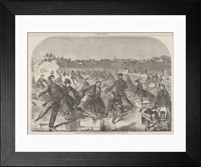 Framed Print : Skating on the Ladies Skating-Pond in the Central Park, New York, published 1860 Framed Print : Skating on the Ladies Skating-Pond in the Central Park, New York, published 1860
