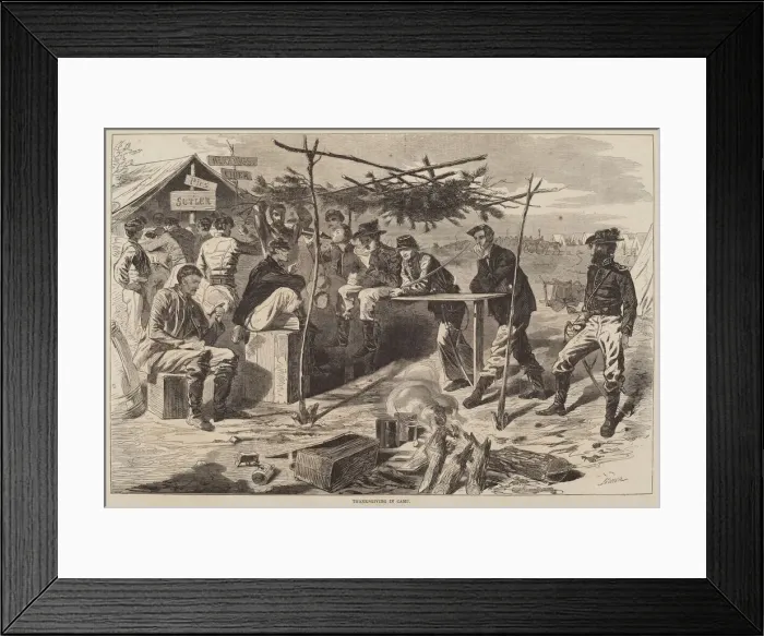 Framed Print : Thanksgiving in Camp, published 1862. Creator: Winslow Homer Framed Print : Thanksgiving in Camp, published 1862. Creator: Winslow Homer