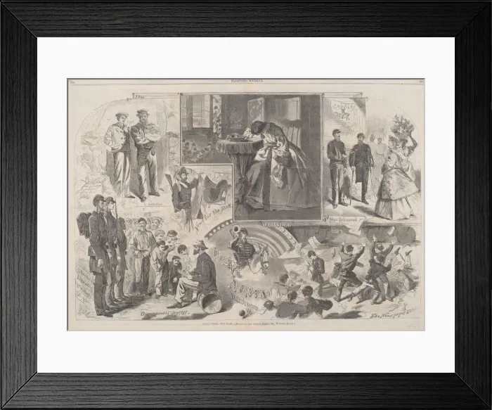 Framed Print : News from the War, published 1862. Creator: Winslow Homer Framed Print : News from the War, published 1862. Creator: Winslow Homer