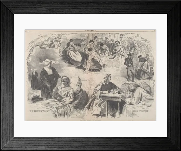 Framed Print : Our Women and the War, published 1862. Creator: Winslow Homer Framed Print : Our Women and the War, published 1862. Creator: Winslow Homer