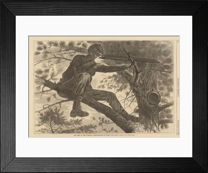 Framed Print : The Army of the Potomac - A Sharp-Shooter on Picket Duty, 1862. Creator: Winslow Homer Framed Print : The Army of the Potomac - A Sharp-Shooter on Picket Duty, 1862. Creator: Winslow Homer