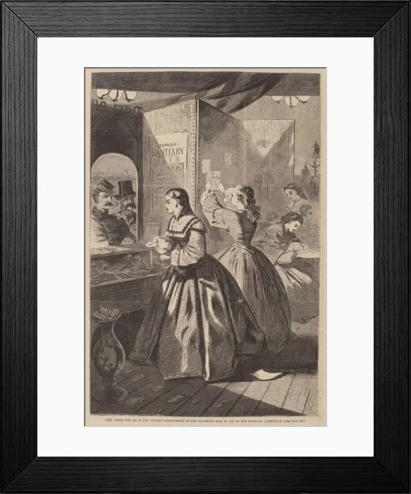 Framed Print : Any Thing for Me, If You Please? - Post Office of the Brooklyn Fair in Aid of Framed Print : Any Thing for Me, If You Please? - Post Office of the Brooklyn Fair in Aid of
